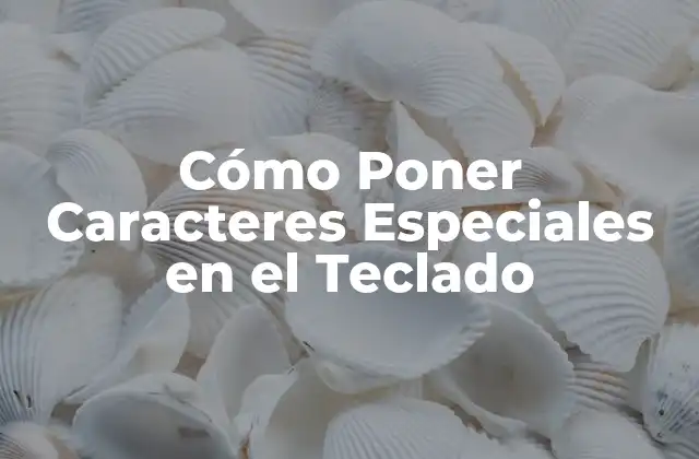Cómo Poner Caracteres Especiales en el Teclado