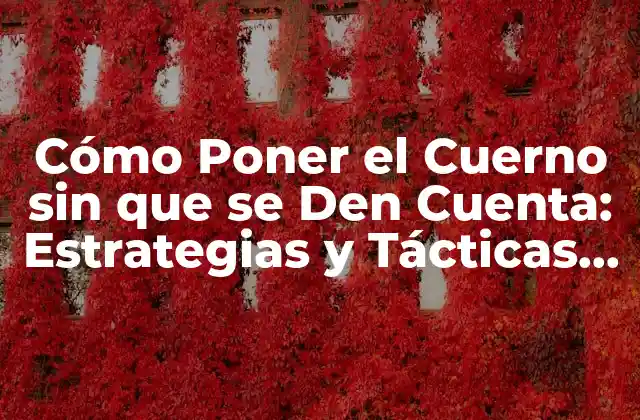 Cómo Poner el Cuerno sin que Se Den Cuenta: Estrategias y Tácticas para Mantener la Privacidad
