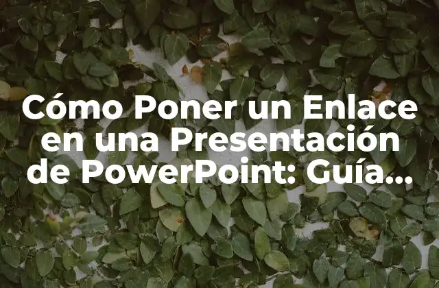 Cómo Poner un Enlace en una Presentación de Powerpoint: Guía Detallada