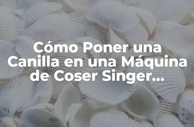 Cómo Poner una Canilla en una Máquina de Coser Singer Antigua: Guía Detallada