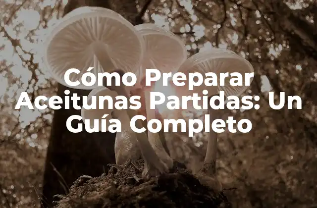 Cómo Preparar Aceitunas Partidas: un Guía Completo
