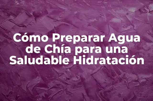 Cómo Preparar Agua de Chía para una Saludable Hidratación 2 ¿Cuáles son los Beneficios de la Agua de Chía?