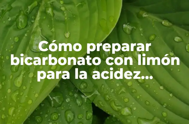 Cómo Preparar Bicarbonato con Limón para la Acidez Estomacal