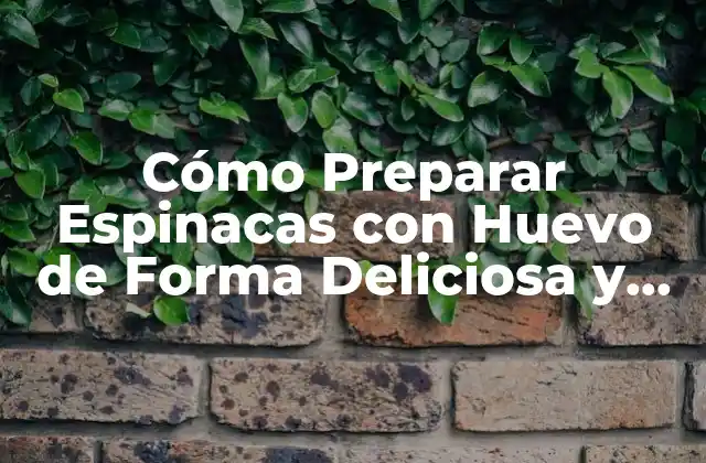 Cómo Preparar Espinacas con Huevo de Forma Deliciosa y Saludable