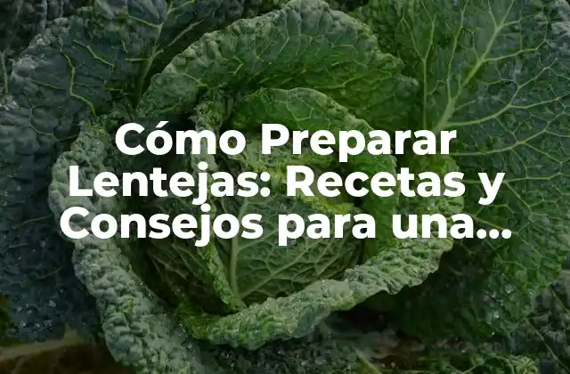 Cómo Preparar Lentejas: Recetas y Consejos para una Cocina Saludable
