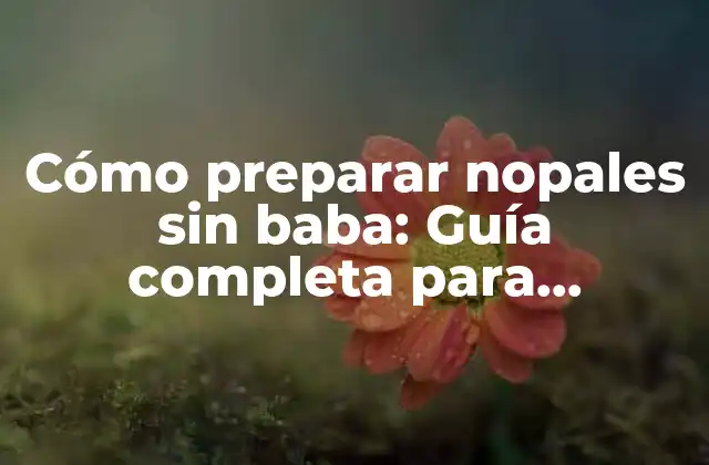 Cómo Preparar Nopales sin Baba: Guía Completa para Disfrutar de Este Delicioso Ingrediente Mexicano