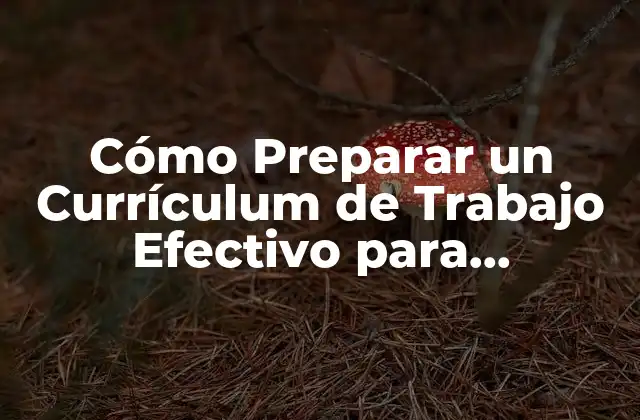 Cómo Preparar un Currículum de Trabajo Efectivo para Impresionar a los Empleadores