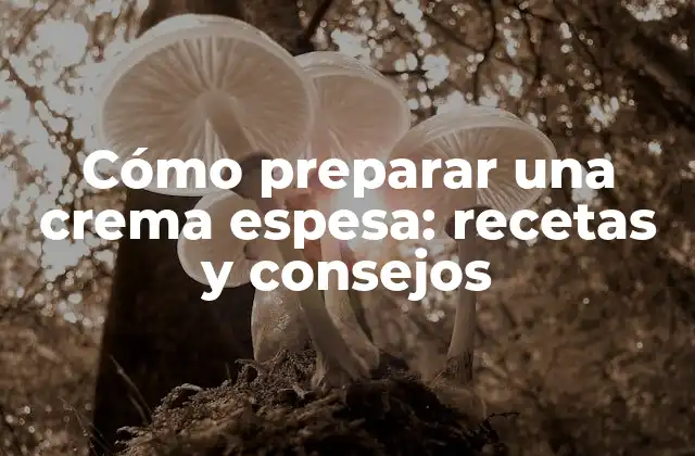 Cómo Preparar una Crema Espesa: Recetas y Consejos