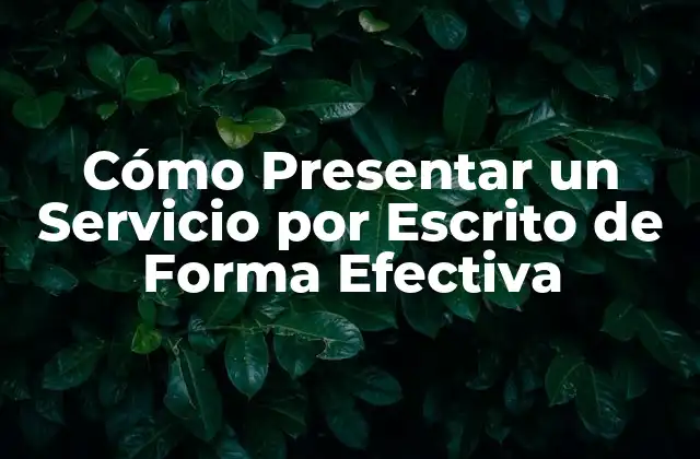 Cómo Presentar un Servicio por Escrito de Forma Efectiva
