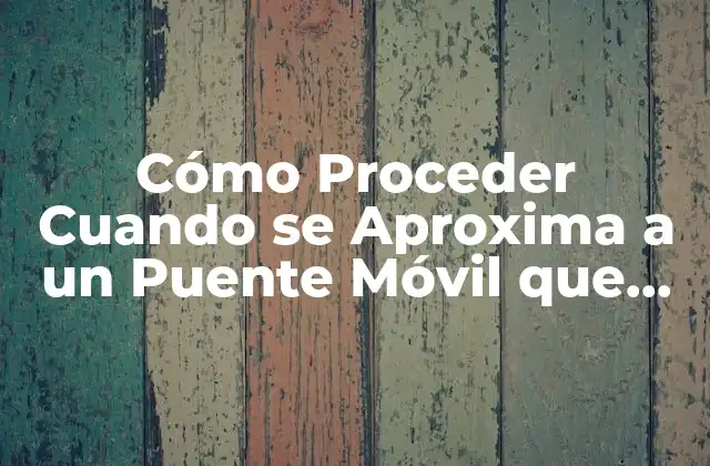 Cómo Proceder Cuando Se Aproxima a un Puente Móvil que Debe Hacer