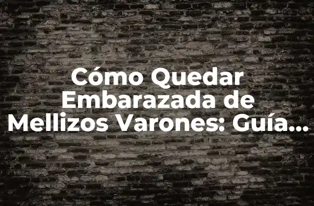 Cómo Quedar Embarazada de Mellizos Varones: Guía Completa