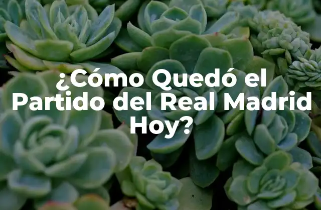 ¿cómo Quedó el Partido Del Real Madrid Hoy?