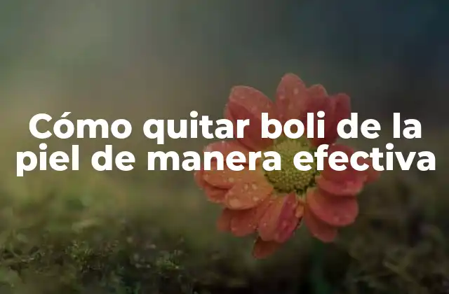 Cómo Quitar Boli de la Piel de Manera Efectiva