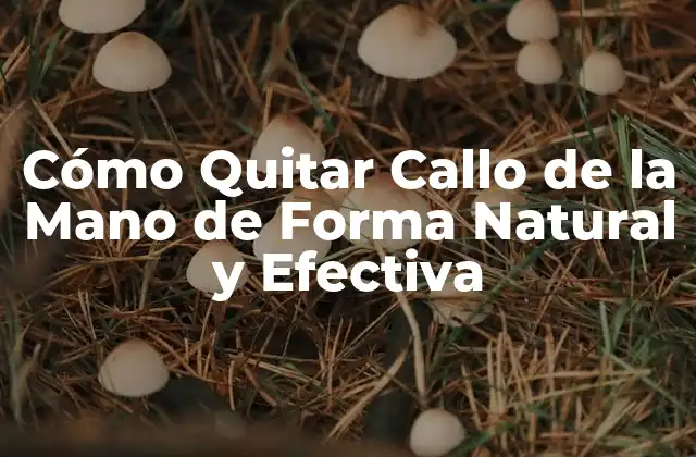 Cómo Quitar Callo de la Mano de Forma Natural y Efectiva