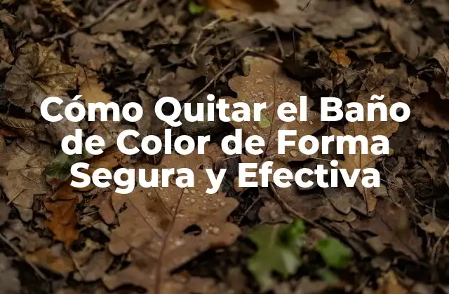 Cómo Quitar el Baño de Color de Forma Segura y Efectiva