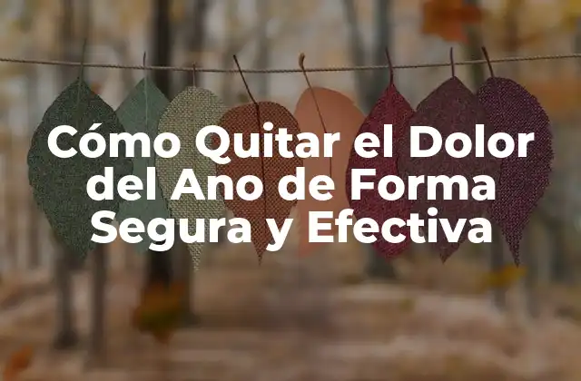 Cómo Quitar el Dolor Del Ano de Forma Segura y Efectiva 2 Causas del Dolor del Ano