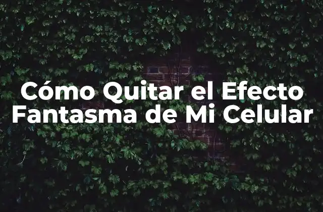 Cómo Quitar el Efecto Fantasma de Mi Celular
