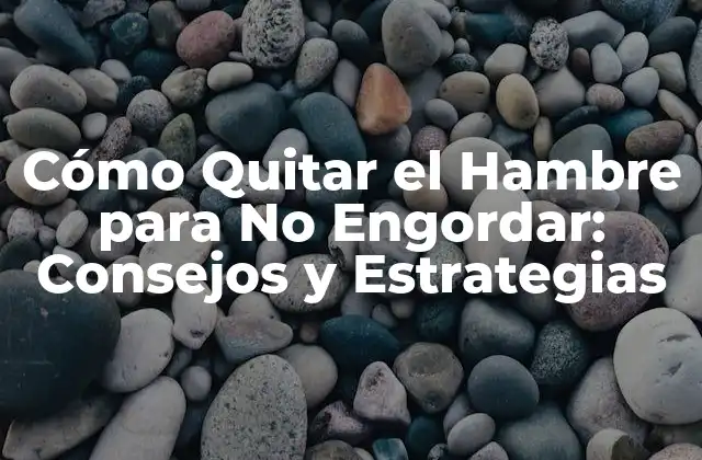 Cómo Quitar el Hambre para No Engordar: Consejos y Estrategias