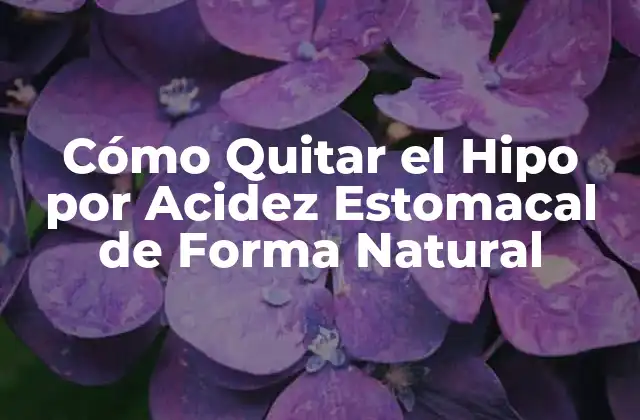 Cómo Quitar el Hipo por Acidez Estomacal de Forma Natural