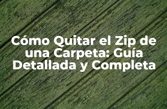 Cómo Quitar el Zip de una Carpeta: Guía Detallada y Completa 2 ¿Por qué es Importante Quitar el Zip de una Carpeta?