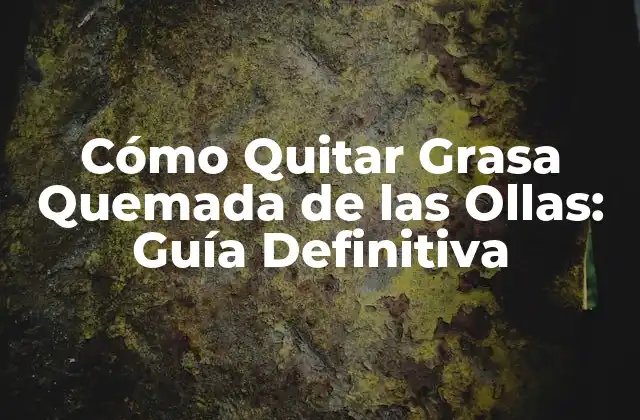 Cómo Quitar Grasa Quemada de las Ollas: Guía Definitiva
