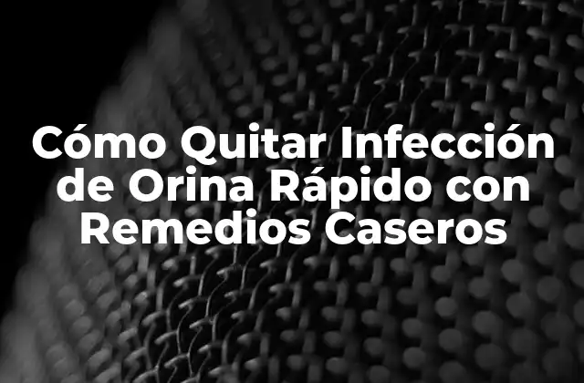 Cómo Quitar Infección de Orina Rápido con Remedios Caseros