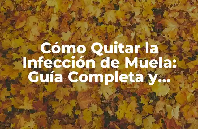 Cómo Quitar la Infección de Muela: Guía Completa y Detallada