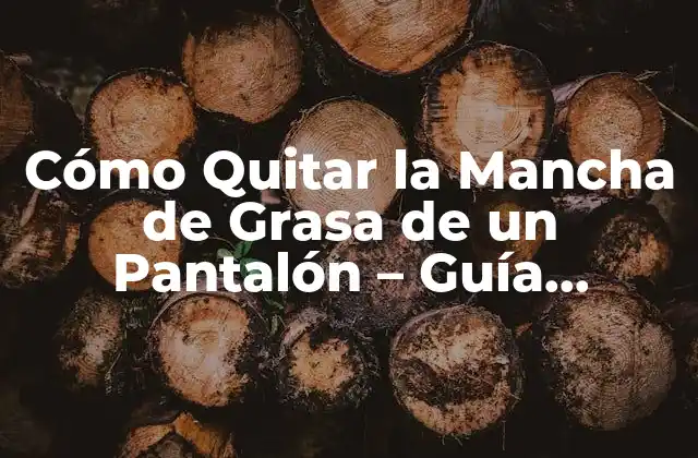 Cómo Quitar la Mancha de Grasa de un Pantalón – Guía Completa y Efectiva
