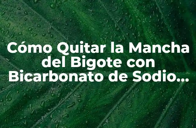 Cómo Quitar la Mancha Del Bigote con Bicarbonato de Sodio de Forma Efectiva