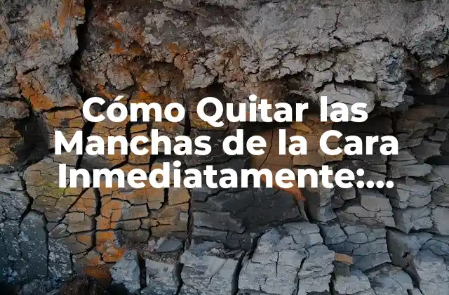 Cómo Quitar las Manchas de la Cara Inmediatamente: Soluciones Rápidas y Efectivas