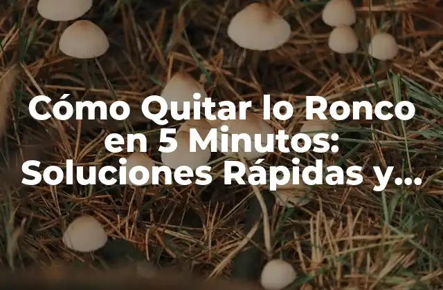 Cómo Quitar Lo Ronco en 5 Minutos: Soluciones Rápidas y Efectivas