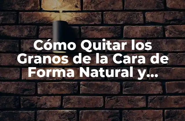 Cómo Quitar los Granos de la Cara de Forma Natural y Permanente