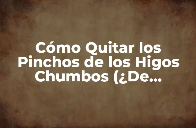 Cómo Quitar los Pinchos de los Higos Chumbos (¿de Verdadera?) – Guía Completamente Detallada