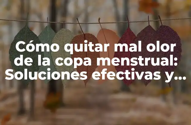 Cómo Quitar Mal Olor de la Copa Menstrual: Soluciones Efectivas y Naturales