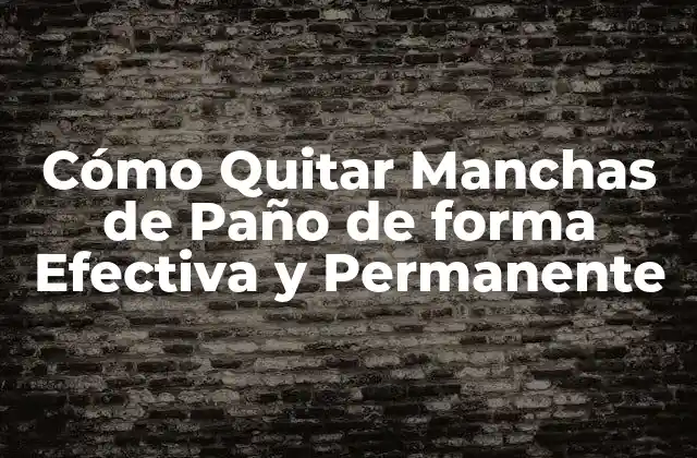 Cómo Quitar Manchas de Paño de Forma Efectiva y Permanente