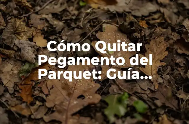 Cómo Quitar Pegamento Del Parquet: Guía Completa para Productos y Técnicas