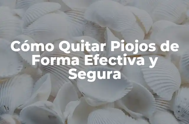 Cómo Quitar Piojos de Forma Efectiva y Segura
