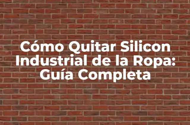 Cómo Quitar Silicon Industrial de la Ropa: Guía Completa
