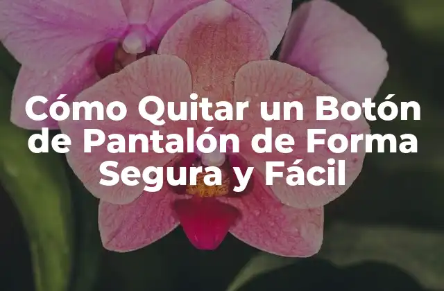 Cómo Quitar un Botón de Pantalón de Forma Segura y Fácil