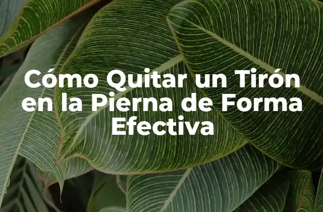 Cómo Quitar un Tirón en la Pierna de Forma Efectiva