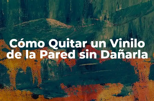 Cómo Quitar un Vinilo de la Pared sin Dañarla