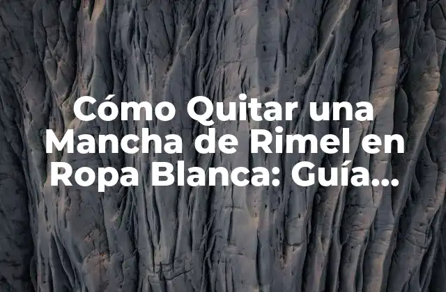 Cómo Quitar una Mancha de Rimel en Ropa Blanca: Guía Detallada