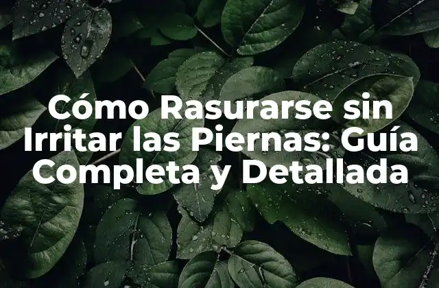 Cómo Rasurarse sin Irritar las Piernas: Guía Completa y Detallada