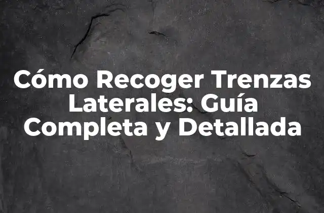 Cómo Recoger Trenzas Laterales: Guía Completa y Detallada