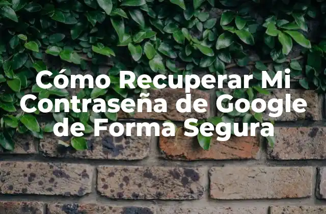 Cómo Recuperar Mi Contraseña de Google de Forma Segura