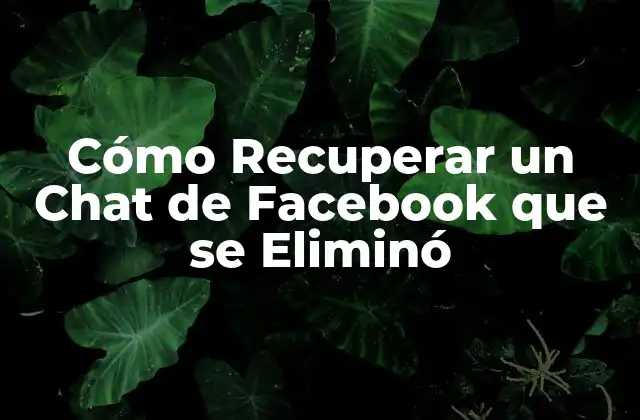 ¿Por qué es importante recuperar un chat de Facebook que se eliminó?