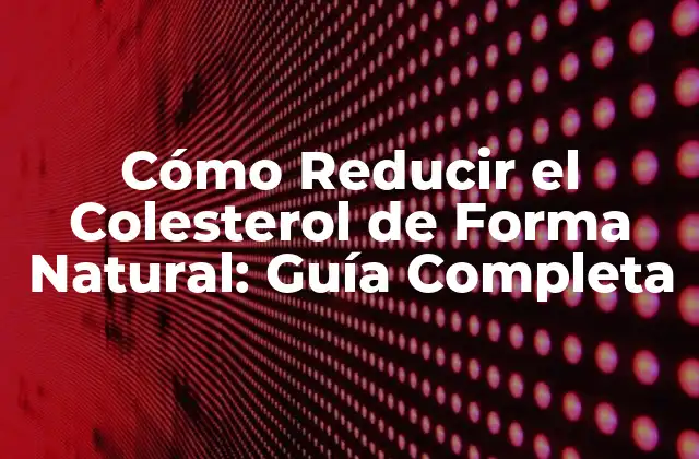 Cómo Reducir el Colesterol de Forma Natural: Guía Completa