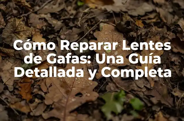 Cómo Reparar Lentes de Gafas: una Guía Detallada y Completa