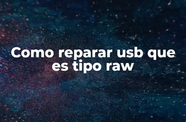 Como Reparar Usb que es Tipo Raw