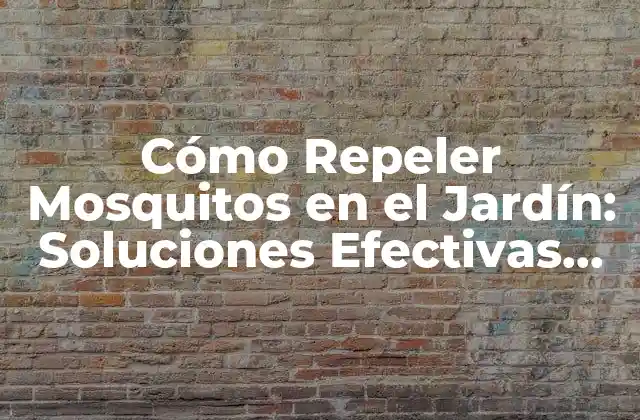 Cómo Repeler Mosquitos en el Jardín: Soluciones Efectivas para un Ambiente Libre de Picaduras